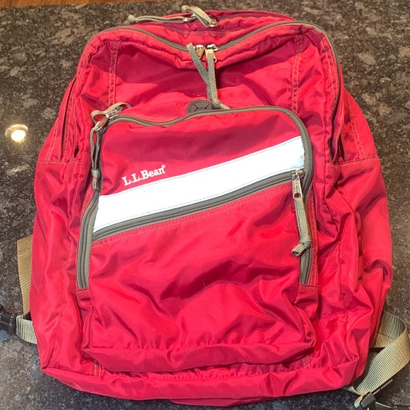 L.L. Bean Accessories Llbean Original Book Pack Back Pack Red Gender Neutral Backpack Large